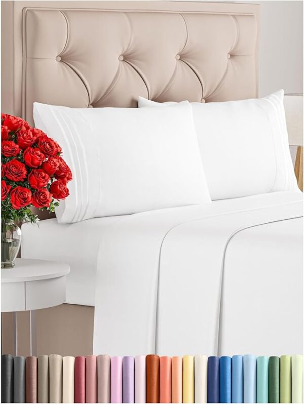 Limited Time deal 49% OFF Queen Size 4 Piece Sheet Set - Comfy Breathable & Cooling Bed Sheet