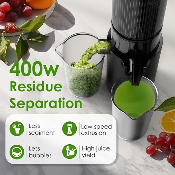 Limited Time deal 50% OFF Cold Press Juicer, 5.4" Wide Feed Chute Juice Extractor Machine - Image 3