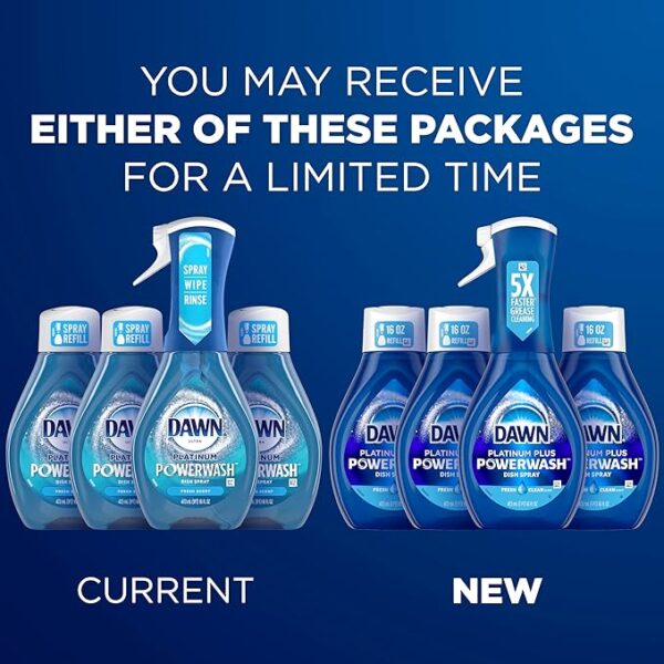 Limited Time deal 30% OFF Dawn Platinum Powerwash Dish Spray, Dish Soap Liquid, Fresh - Image 2