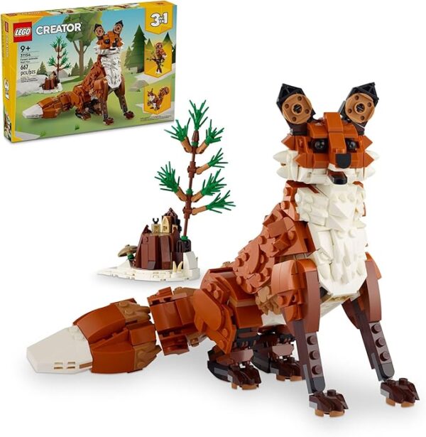 Limited Time deal 30% OFF LEGO Creator 3 in 1 Forest Animals Red Fox Toys - Building Toys for Kids, Boys & Girls, Ages 9+